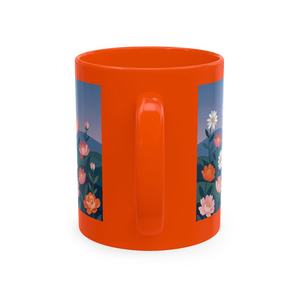 🌸🎭 The Lady Of The Floral Masquerade Garden Ceramic Mug – Art Deco Fashion Whimsy