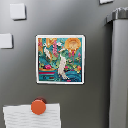 Elegant Egret Oasis Die-Cut Magnets (4 Sizes)