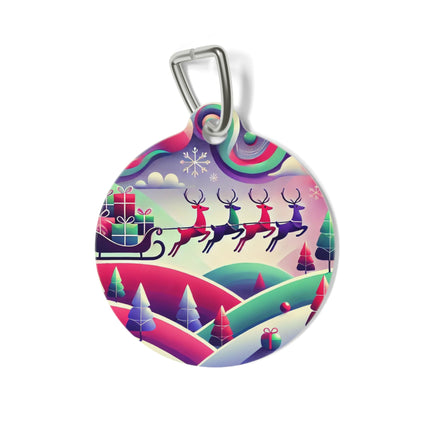 Festive Reindeer Flight Pet Tag