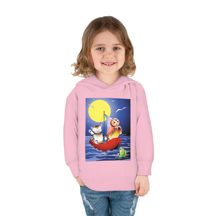 Embarking on a Moonlit Journey Toddler Pullover Fleece Hoodie