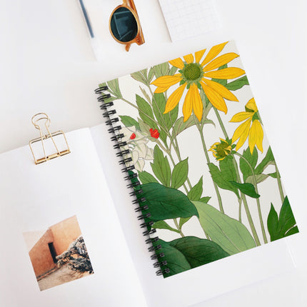 Clerodendrum & Rudbeckia by Tanigami Kônan Spiral Notebook - Ruled Line