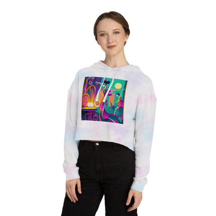 Dance of the Skeleton Ballerinas Women’s Cropped Hooded Sweatshirt