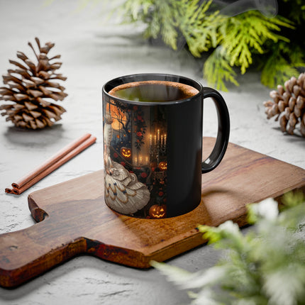 🌙🎃 The Moonlit Pumpkin Parlor Colorful Mug – Elegant Halloween Charm