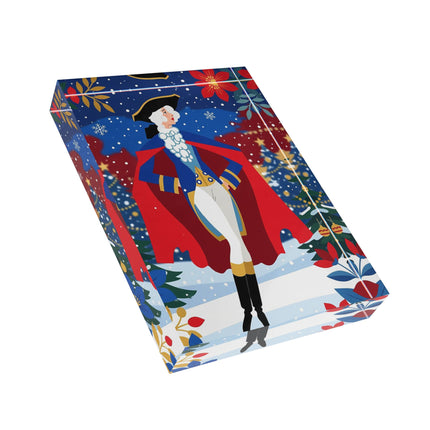 🎭❄️ The Christmas Masquerade Lady Acrylic Art Block – Art Deco Holiday Fantasy