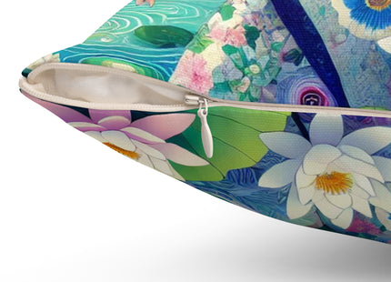 Fairy of the Koi Pond Spun Polyester Square Pillow