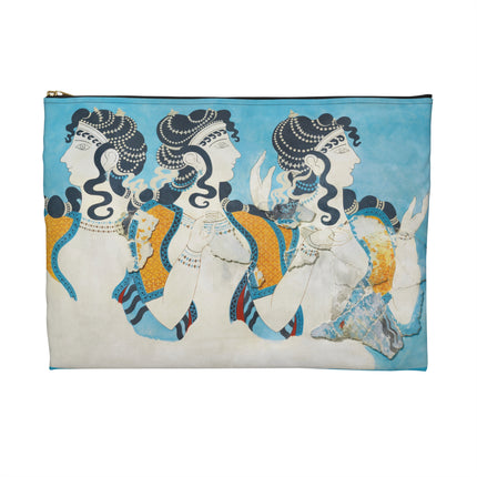 Reproduction of Ladies in Blue Accessory Pouch – Emile Gilliéron Minoan Fresco Design