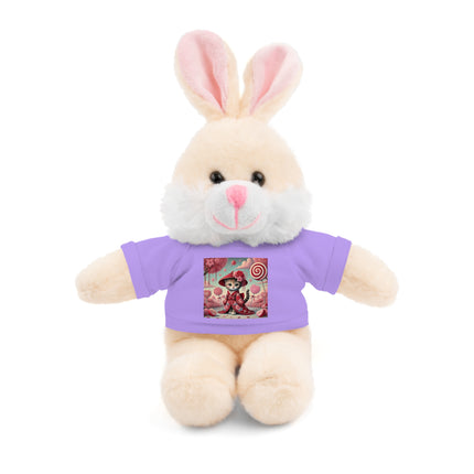 Whimsical Geisha Kitten in a Valentine Garden Stuffed Animals with Tee