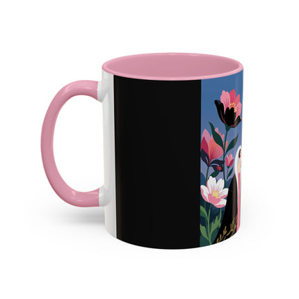 🌹🎄 The Lady Of The Candlelit Rose Tree Colorful Mug – Art Deco Christmas Garden
