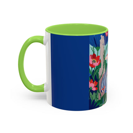 The Lady Of The Scarlet Bow Colorful Mugs – Art Deco Botanical Archer Elegance