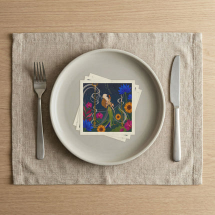🌙🕯️ The Lady Of The Midnight Garden Napkins – Art Deco Nocturne