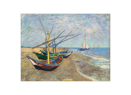 Fishing Boats on the Beach at Saintes-Maries by Vincent Van Gogh Ceramic Tile