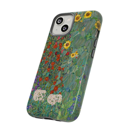 Farm Garden with Sunflowers by Gustav Klimt Phone Cases