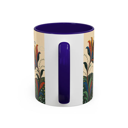 🌺🦋 The Enchanted Floral Voyage Colorful Mug – Art Deco Botanical Whimsy