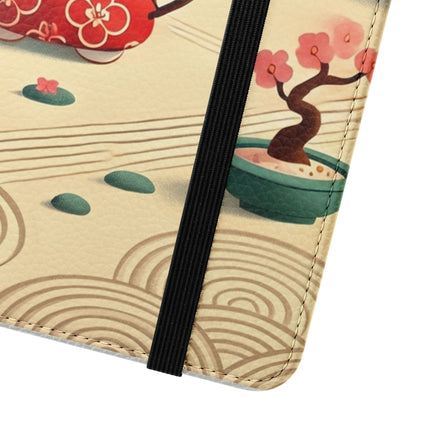 🏹🌸 Archer Kitten in the Zen Garden Flip Case – Focus, Whimsy & Zen Balance