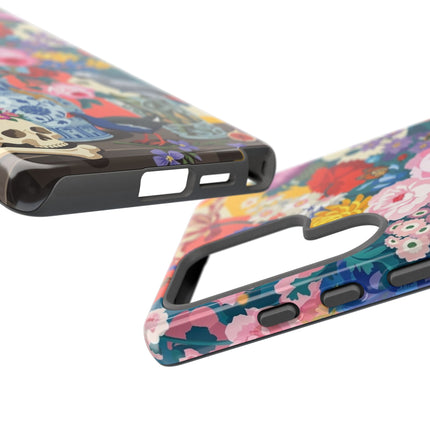 Floral Vanitas Phone Case – Parrot & Porcelain Splendor