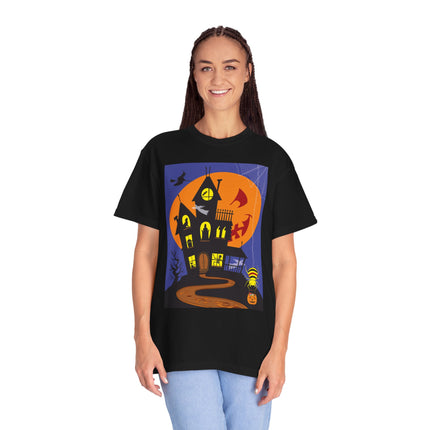 Halloween Night at the Haunted House Unisex Garment-Dyed T-shirt