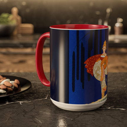 Celestial Melody Colorful Mug (11oz, 15oz) – Musical Grace, Starlit Beauty & Art Deco Elegance