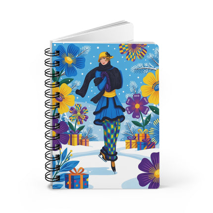 ⛸️❄️ The Lady Of The Christmas Skating Garden Spiral Notebook – Art Deco Holiday Fantasy