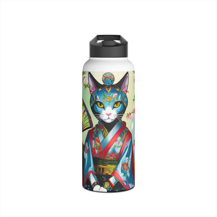 Cyberpunk Geisha Stainless Steel Water Bottle