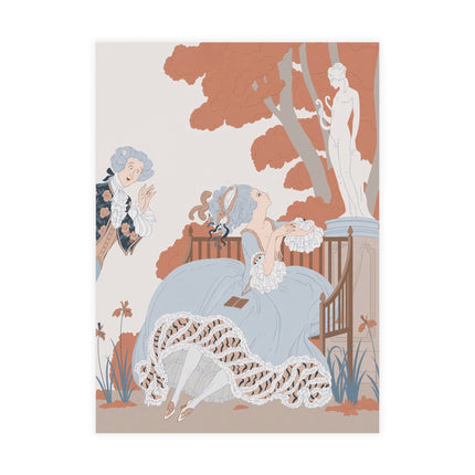 🌸🎭 L'Allée Postcards With Envelopes – George Barbier Art Deco Garden Romance