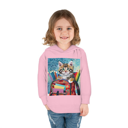 Whiskered Wanderings Toddler Pullover Fleece Hoodie