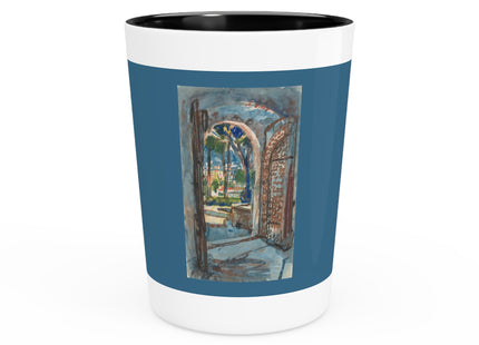 Gate in S. Miniato by Martin Monnickendam Ceramic Shot Glass