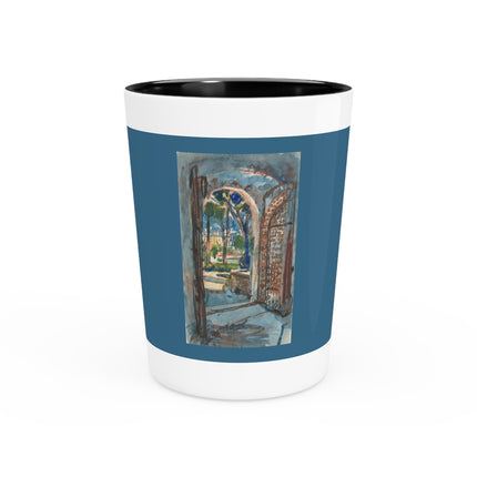 Gate in S. Miniato by Martin Monnickendam Ceramic Shot Glass
