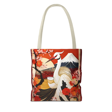 Crane at an Autumn Vineyard Tote Bag (AOP)