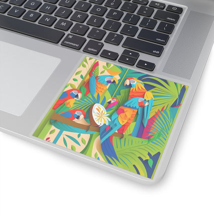 Colorful Macaws Kiss-Cut Stickers (4 Sizes)
