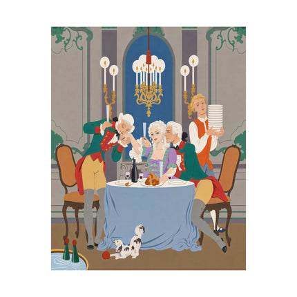 🍷🎭 La Double Maîtresse Matte Vertical Poster – George Barbier Art Deco French Dinner Intrigue