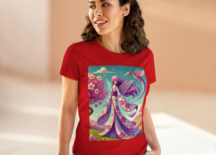 Petals in the Wind: The Kimono Fairy and the Sky Dragon Cotton Tee