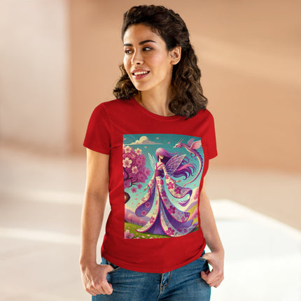 Petals in the Wind: The Kimono Fairy and the Sky Dragon Cotton Tee