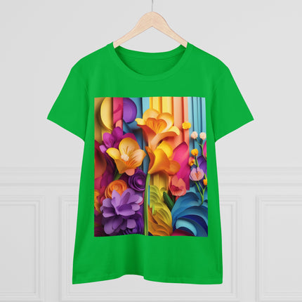 The Graceful Freesia Women's Midweight Cotton Tee