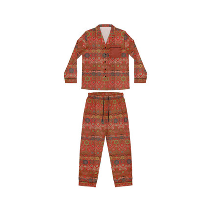 Japanese Fan Pattern by G.A. Audsley Women's Satin Pajamas (AOP)