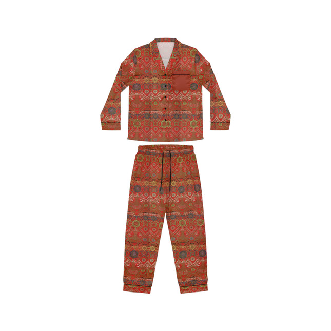 Japanese Fan Pattern by G.A. Audsley Women's Satin Pajamas (AOP)