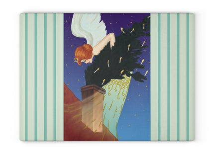The Christmas Angel Glass Cutting Board