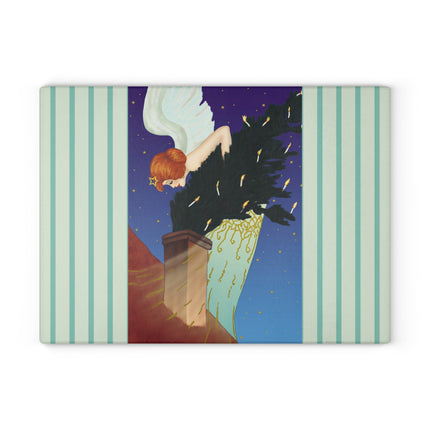 The Christmas Angel Glass Cutting Board