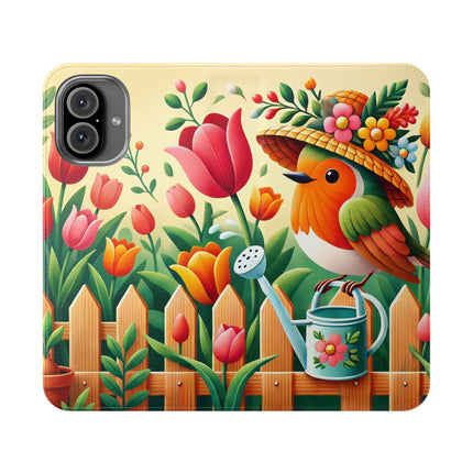 🌷🐦 The Little Garden Tender Flip Case – Sunshine, Care & Storybook Charm