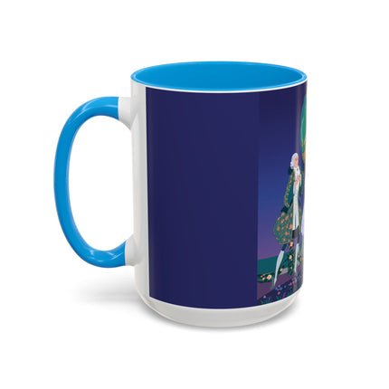 Moonlit Garden Waltz Colorful Mug (11oz, 15oz) – Rococo Romance, Garden Elegance & Enchanted Dance