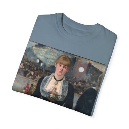 A Bar at the Folies-Bergère by Edouard Manet Unisex Garment-Dyed T-shirt