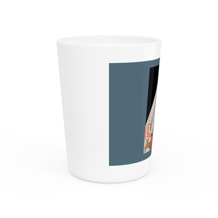 Carp Swimming up a Waterfall by Yashima Gakutei Ceramic Shot Glass