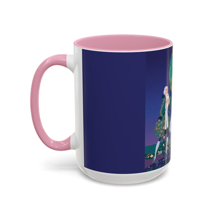 Moonlit Garden Waltz Colorful Mug (11oz, 15oz) – Rococo Romance, Garden Elegance & Enchanted Dance