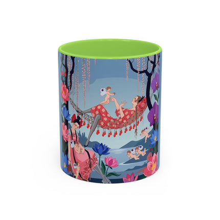 The Ladies Of The Enchanted Hammock Colorful Mugs – Art Deco Whimsical Garden Elegance