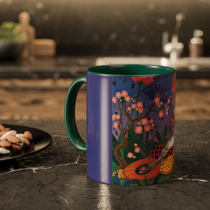 The Garden Of Quiet Reverie Colorful Mugs – Art Deco Botanical Serenity