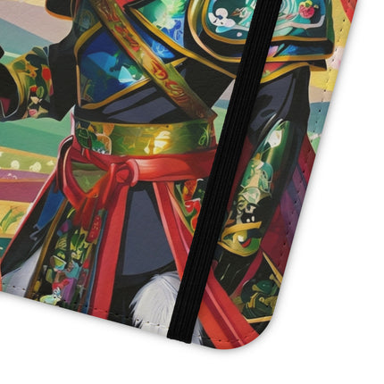 🐕⚔️ Cyberpunk Samurai Dog Flip Case – Futuristic Honor & Kitsune Spirit