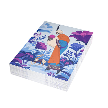 🦌🌺 The Enchanted Garden Companion Postcards With Envelopes – Art Deco Floral Whimsy
