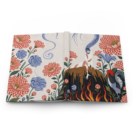 🐓🔥 The Lady Of The Enchanted Fire Garden Hardcover Journal – Art Deco Floral Fantasy