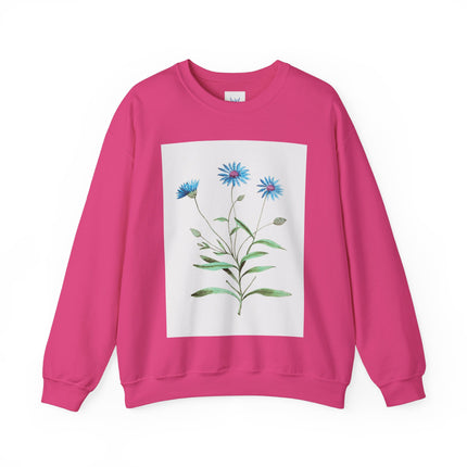 Blue Strawflower by Anselmus Boëtius de Boodt Heavy Blend™ Crewneck Sweatshirt