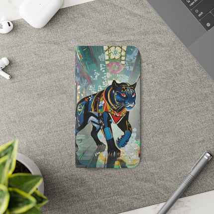 🐾💎 Cyber Panther's Hunt Flip Case – Digital Instinct & Neon Pursuit