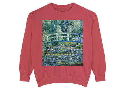 Water Lilies and Japanese Bridge by Claude Monet Unisex Garment-Dyed Sweatshirt